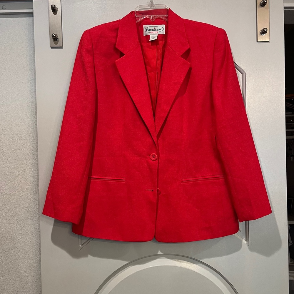Vintage Patchington Vibrant Red Women's Blazer. Great pop of Color!